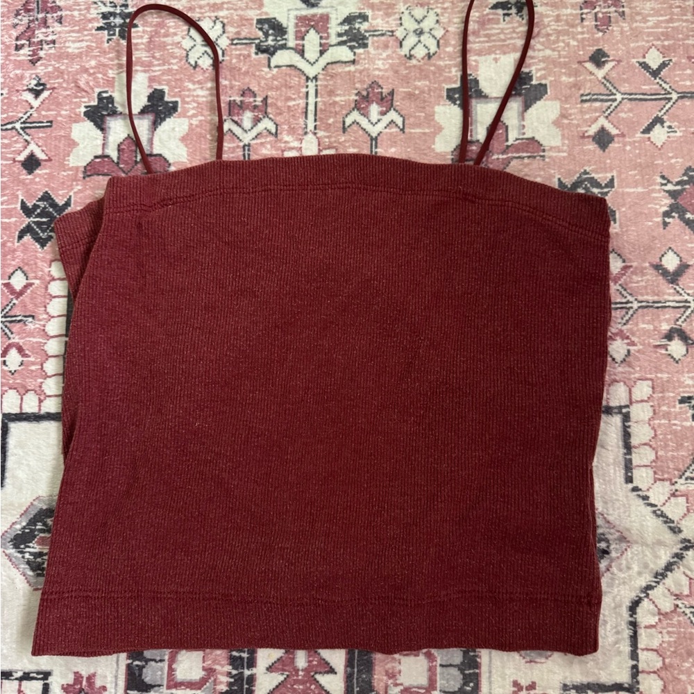 American Eagle Outfitters Red Sleeveless Crop Camisole